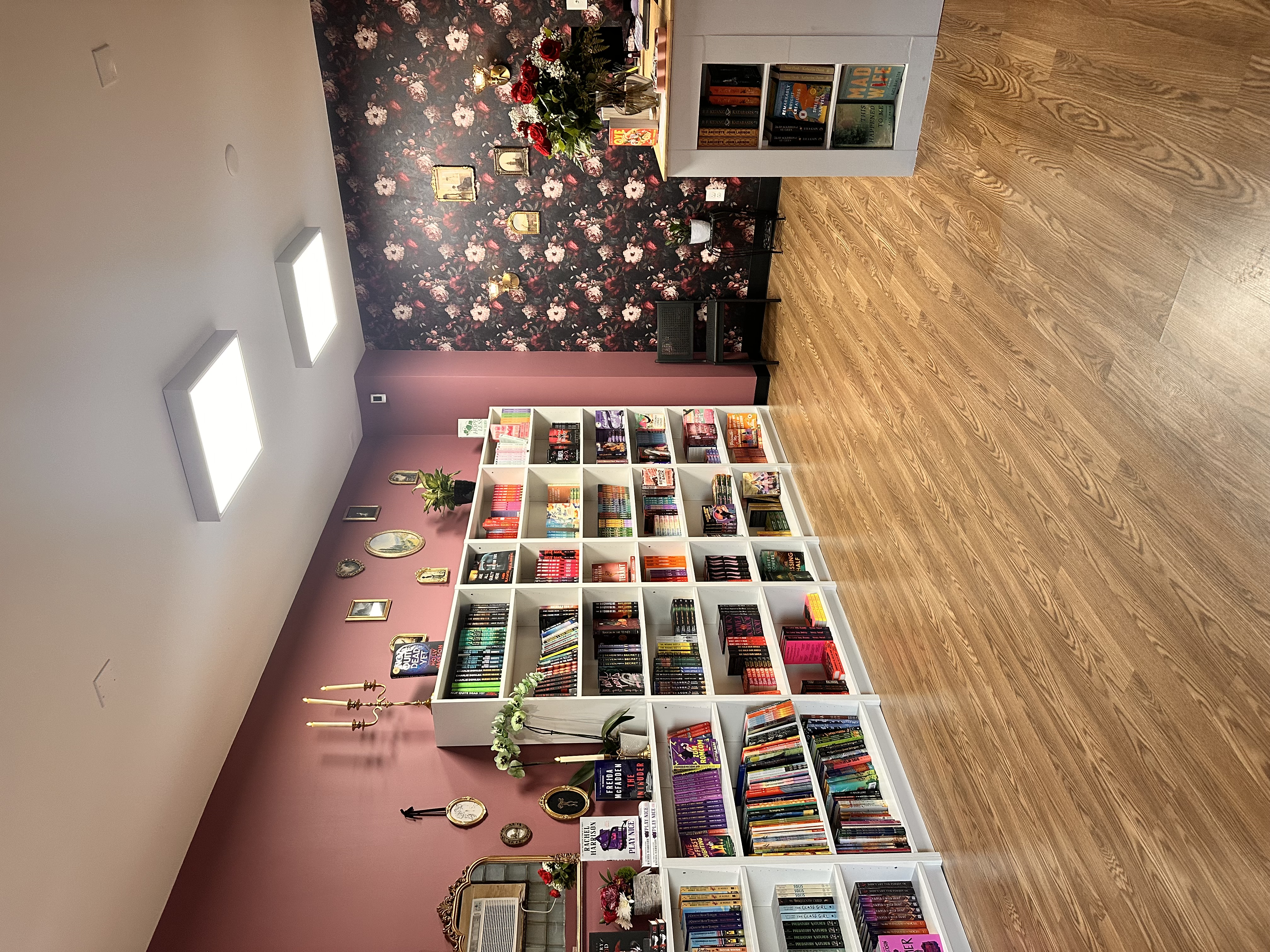 Curated bookshelves inside Bound by Books — Columbus area's indie bookstore